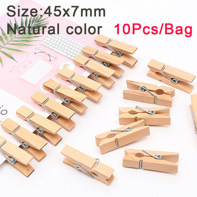 25/30/35/45 mm Krāsainas koka saspraudes Dabīga koka Skavas Attēlu saspraudes Mini apģērbu piespraudes DIY fotopapīra knaģītim drēbju spraudeņiem