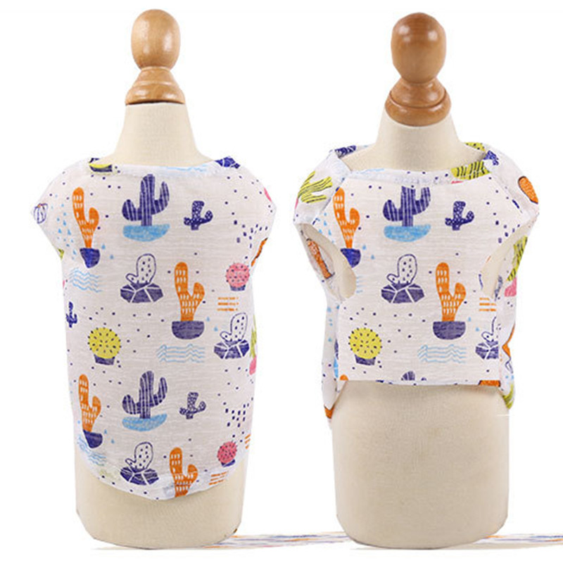 Légáteresztő kutyaruhák kiskutyáknak Ultra vékony nyári kutyamellény Aranyos nyomtatott chihuahua ruházat Yorkies jelmezek kisállat macska pólók