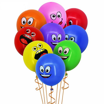 10 бр. 12-инчово разнообразие от латексови балони с усмихнато лице, украса за рожден ден, балон, символ на изражението, детски играчки