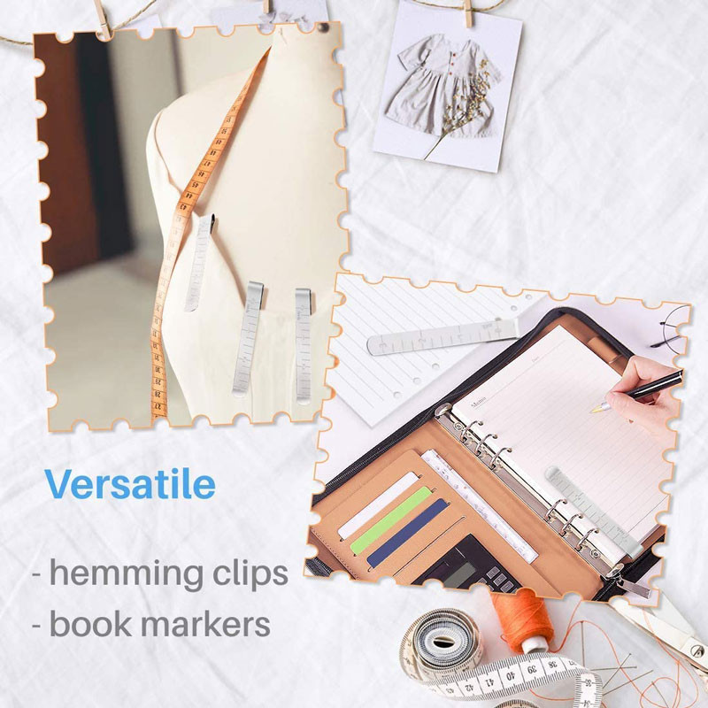 1/3/5gab Metāla šūšanas gofrēšanas klipsis nerūsējošā tērauda šūšanas klipsi DIY apģērbu sašūšanai piespraušanai marķēšanai stepēšanas lineāla rīks