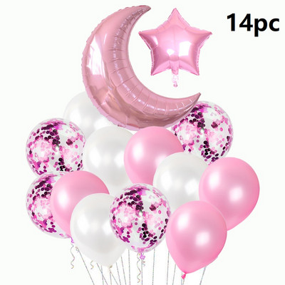 14 buc 22 inch combinație de stele de lună auriu roz soare curcubeu nuntă decorare petrecere de naștere balon cu heliu jucărie pentru baby shower golbos