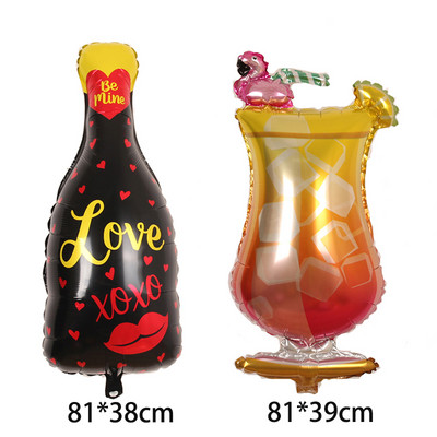 Vyno butelis Vyno stiklas Viskio folijos balionai Alaus tema Gimtadienio dekoravimo balionai Oktoberfest vakarėlio žaislai helio balionas