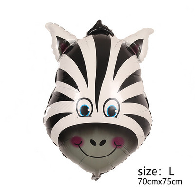 Mini vidēja lieluma dzīvnieka galvas folijas balons džungļu meža lauva pērtiķis žirafe zebra govs mazulis rotaļlieta bērnu dzimšanas dienas ballītes rotājumi