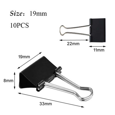 10/5 τμχ Μεταλλικοί συνδετήρες συνδετήρες Κλιπς 15/19/25/32/41 ΜΜ Κλιπς για βιβλία Γραφική ύλη Σχολική προμήθειες γραφείου Υψηλής ποιότητας