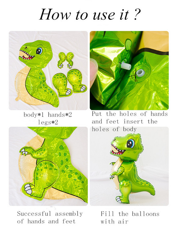 Suur 3D Tyrannosaurus Rex Raptor Triceratops Alumiiniumfooliumist džungel Loomade õhupall Sünnipäevapeo kaunistus Laste mänguasjapall