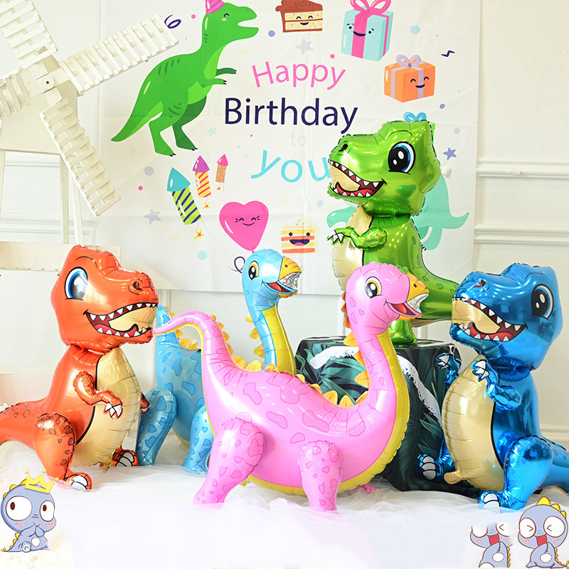 Suur 3D Tyrannosaurus Rex Raptor Triceratops Alumiiniumfooliumist džungel Loomade õhupall Sünnipäevapeo kaunistus Laste mänguasjapall