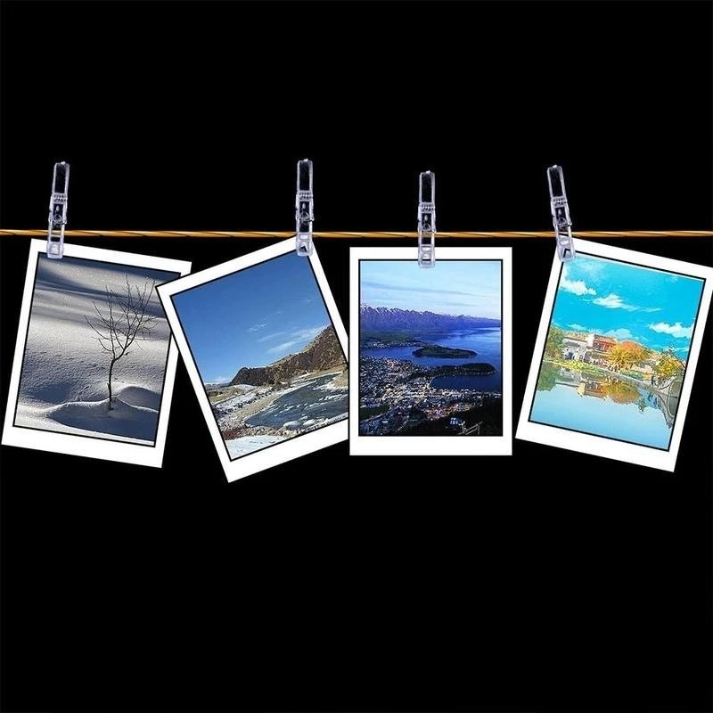 50 ks/balenie 2,5 cm mini priehľadné plastové spony, pružinové štipce na bielizeň, kolíky, šnúrkové svetielka, fotografie, sponky na papier, remeselné dekorácie, svorka