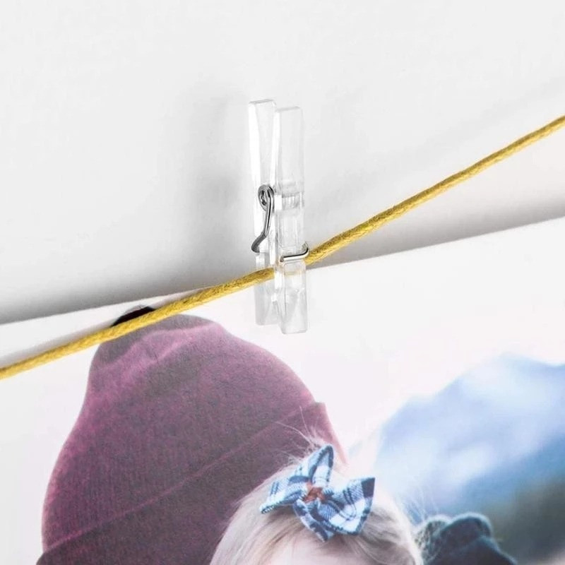 50 ks/balenie 2,5 cm mini priehľadné plastové spony, pružinové štipce na bielizeň, kolíky, šnúrkové svetielka, fotografie, sponky na papier, remeselné dekorácie, svorka