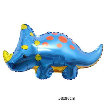 1 τμχ Cartoon Dinosaur Foil Balloon Birthday Crown Dinosaur Helium Balloon Baby Shower Διακοσμήσεις για παιδικά πάρτι γενεθλίων