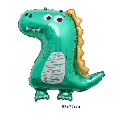 1db rajzfilm dinoszaurusz alumínium fólia léggömb születésnapi korona dinoszaurusz hélium léggömb babazuhany gyerek születésnapi parti díszek