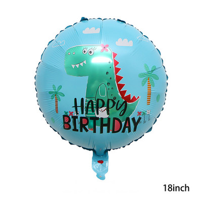 1db rajzfilm dinoszaurusz alumínium fólia léggömb születésnapi korona dinoszaurusz hélium léggömb babazuhany gyerek születésnapi parti díszek