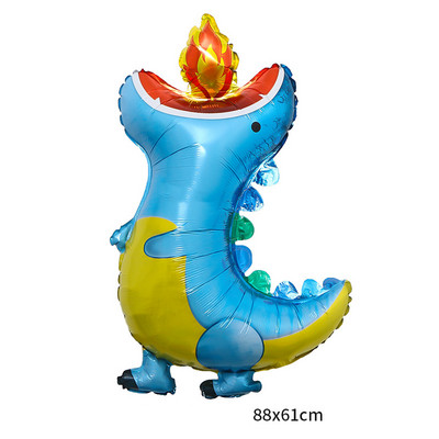 1db rajzfilm dinoszaurusz alumínium fólia léggömb születésnapi korona dinoszaurusz hélium léggömb babazuhany gyerek születésnapi parti díszek