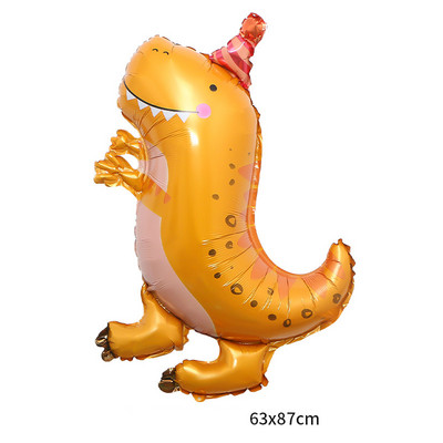 1db rajzfilm dinoszaurusz alumínium fólia léggömb születésnapi korona dinoszaurusz hélium léggömb babazuhany gyerek születésnapi parti díszek