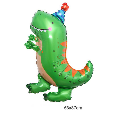 1db rajzfilm dinoszaurusz alumínium fólia léggömb születésnapi korona dinoszaurusz hélium léggömb babazuhany gyerek születésnapi parti díszek