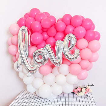 Love Balloon Red Letter Τετράγωνο Αλουμινόχαρτο Μπαλόνι DIY μεταλλικό πάνελ φόντου Διακοσμεί μπαλόνι γάμου για την ημέρα του Αγίου Βαλεντίνου