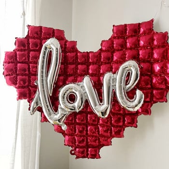 Love Balloon Red Letter Τετράγωνο Αλουμινόχαρτο Μπαλόνι DIY μεταλλικό πάνελ φόντου Διακοσμεί μπαλόνι γάμου για την ημέρα του Αγίου Βαλεντίνου