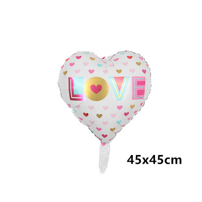 Mīlestības balons Sarkano burtu kvadrātveida alumīnija folijas balons DIY metāla fona panelis rotā kāzu Valentīna dienas ballītes balonu
