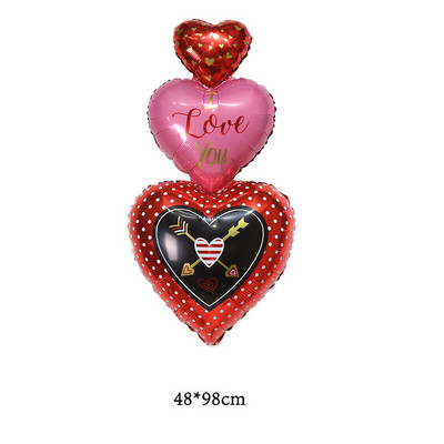 Mīlestības balons Sarkano burtu kvadrātveida alumīnija folijas balons DIY metāla fona panelis rotā kāzu Valentīna dienas ballītes balonu