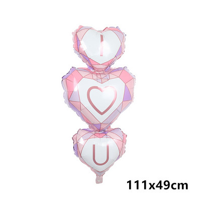 Mīlestības balons Sarkano burtu kvadrātveida alumīnija folijas balons DIY metāla fona panelis rotā kāzu Valentīna dienas ballītes balonu