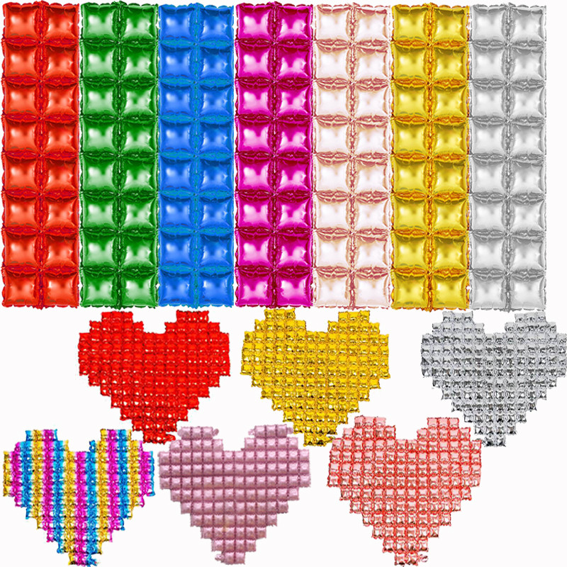 Mīlestības balons Sarkano burtu kvadrātveida alumīnija folijas balons DIY metāla fona panelis rotā kāzu Valentīna dienas ballītes balonu