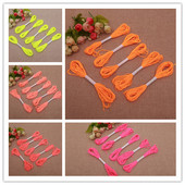 8M/gab Skaists krustdūriena diegs 8gab/20gab Fluorescējoša krāsa Izšūšana Kokvilnas aukla šķeteres šūšanai Amatniecība