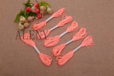 8M/gab Skaists krustdūriena diegs 8gab/20gab Fluorescējoša krāsa Izšūšana Kokvilnas aukla šķeteres šūšanai Amatniecība