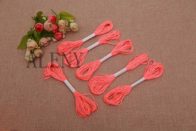 8M/gab Skaists krustdūriena diegs 8gab/20gab Fluorescējoša krāsa Izšūšana Kokvilnas aukla šķeteres šūšanai Amatniecība