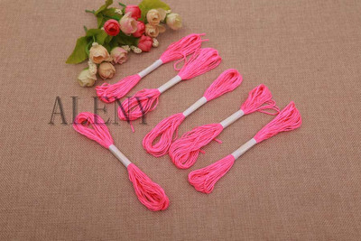 8M/gab Skaists krustdūriena diegs 8gab/20gab Fluorescējoša krāsa Izšūšana Kokvilnas aukla šķeteres šūšanai Amatniecība