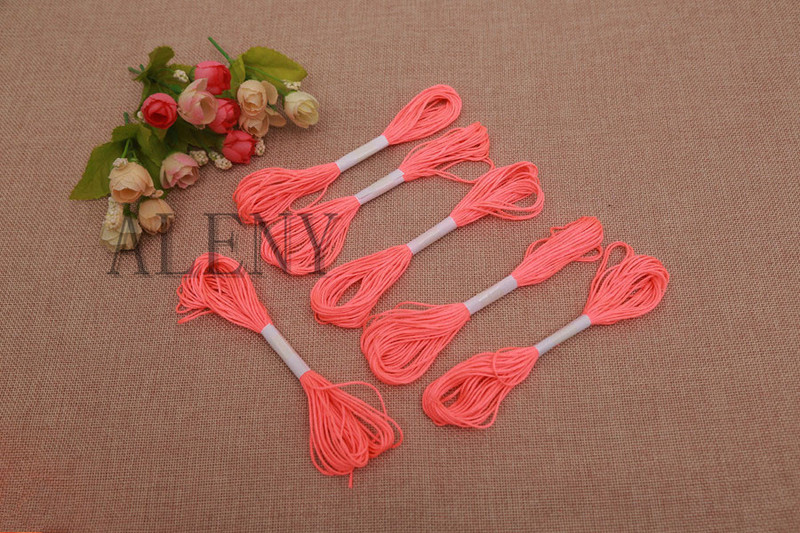 8M/gab Skaists krustdūriena diegs 8gab/20gab Fluorescējoša krāsa Izšūšana Kokvilnas aukla šķeteres šūšanai Amatniecība