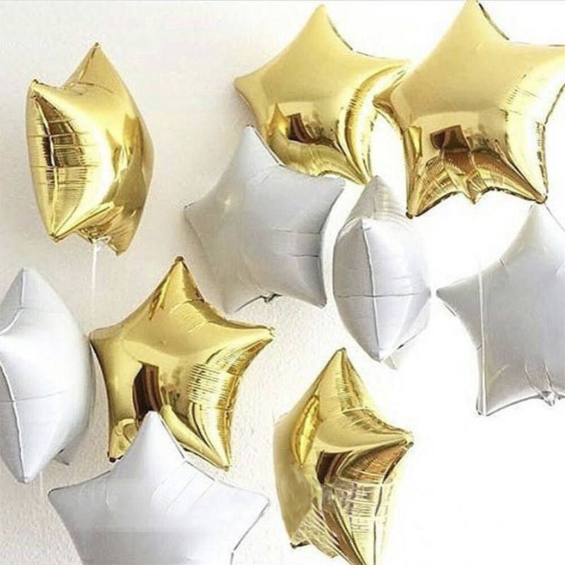 1vnt. 18 colių daugiaspalvis meilės penkiakampis žvaigždės formos aliuminio helio balionas, švenčių gimtadienio vakarėlio vestuvių dekoravimo balionas