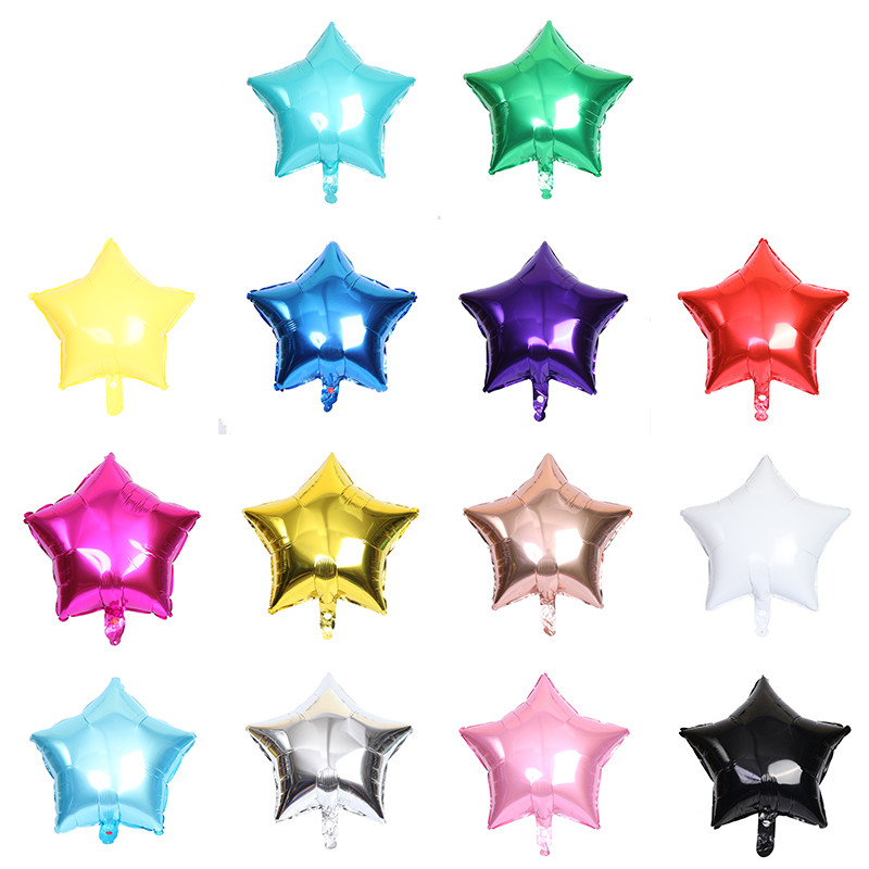 1vnt. 18 colių daugiaspalvis meilės penkiakampis žvaigždės formos aliuminio helio balionas, švenčių gimtadienio vakarėlio vestuvių dekoravimo balionas