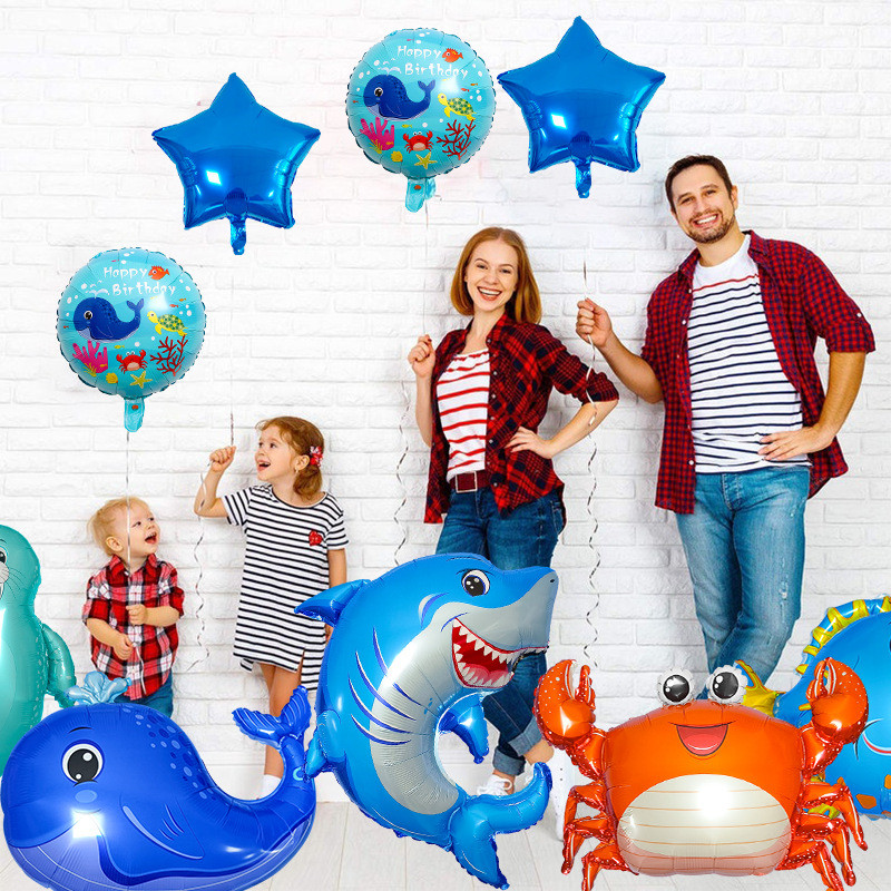 Octopus Crab Shark Foil Balloon Sea Animal Balloons Baby Shower Ocean World Θέμα Παιδικά Διακοσμήσεις για πάρτι γενεθλίων Παιδικά παιχνίδια δώρα