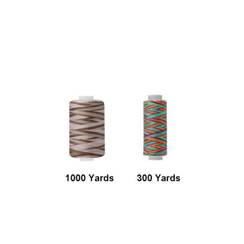 300/1000 Yards Hand Stitch Section-Dyed Rainbow Sewing & Quilting Thread 402 Polyester thread for Needlework & Machine