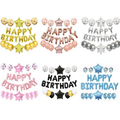 25 buc./set Balon La mulți ani, argintiu, auriu, cu heliu, pentru Baby Shower, pentru petrecerea de aniversare pentru copii, accesorii decorative pentru aniversare