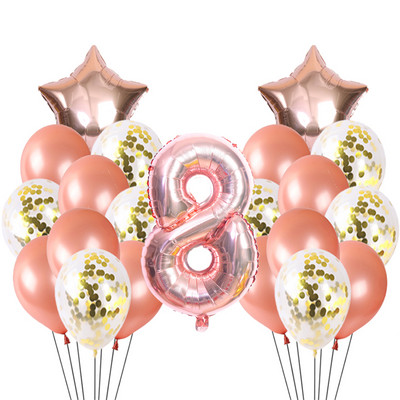 21gb zēns meitenes daudz laimes dzimšanas dienā konfeti balons rožu zelta un sudraba dzimšanas dienas svinību dekorācija hēlija balons bērnu duša