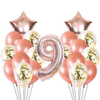 21gb zēns meitenes daudz laimes dzimšanas dienā konfeti balons rožu zelta un sudraba dzimšanas dienas svinību dekorācija hēlija balons bērnu duša