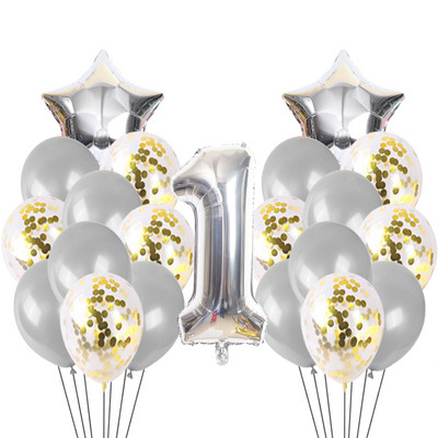 21gb zēns meitenes daudz laimes dzimšanas dienā konfeti balons rožu zelta un sudraba dzimšanas dienas svinību dekorācija hēlija balons bērnu duša