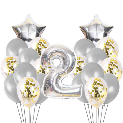 21gb zēns meitenes daudz laimes dzimšanas dienā konfeti balons rožu zelta un sudraba dzimšanas dienas svinību dekorācija hēlija balons bērnu duša