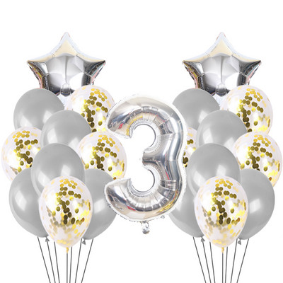 21gb zēns meitenes daudz laimes dzimšanas dienā konfeti balons rožu zelta un sudraba dzimšanas dienas svinību dekorācija hēlija balons bērnu duša