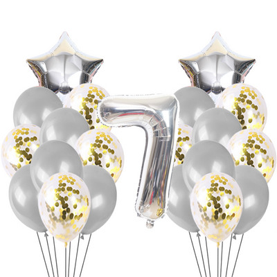 21gb zēns meitenes daudz laimes dzimšanas dienā konfeti balons rožu zelta un sudraba dzimšanas dienas svinību dekorācija hēlija balons bērnu duša