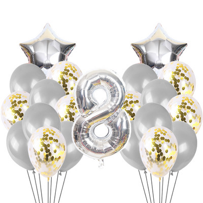 21gb zēns meitenes daudz laimes dzimšanas dienā konfeti balons rožu zelta un sudraba dzimšanas dienas svinību dekorācija hēlija balons bērnu duša