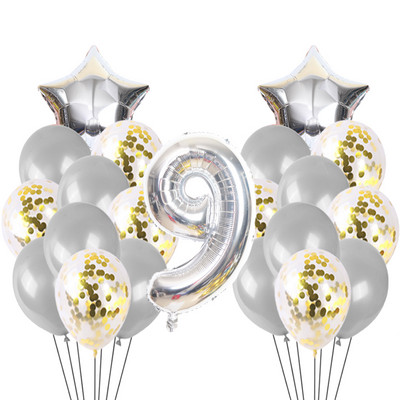 21gb zēns meitenes daudz laimes dzimšanas dienā konfeti balons rožu zelta un sudraba dzimšanas dienas svinību dekorācija hēlija balons bērnu duša