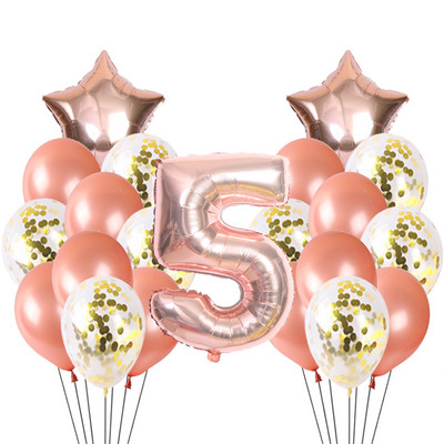 21gb zēns meitenes daudz laimes dzimšanas dienā konfeti balons rožu zelta un sudraba dzimšanas dienas svinību dekorācija hēlija balons bērnu duša