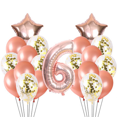 21gb zēns meitenes daudz laimes dzimšanas dienā konfeti balons rožu zelta un sudraba dzimšanas dienas svinību dekorācija hēlija balons bērnu duša