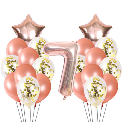 21gb zēns meitenes daudz laimes dzimšanas dienā konfeti balons rožu zelta un sudraba dzimšanas dienas svinību dekorācija hēlija balons bērnu duša