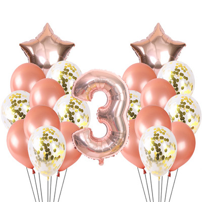 21gb zēns meitenes daudz laimes dzimšanas dienā konfeti balons rožu zelta un sudraba dzimšanas dienas svinību dekorācija hēlija balons bērnu duša