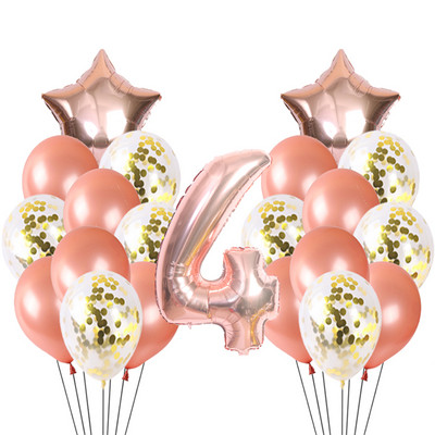 21gb zēns meitenes daudz laimes dzimšanas dienā konfeti balons rožu zelta un sudraba dzimšanas dienas svinību dekorācija hēlija balons bērnu duša