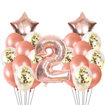 21gb zēns meitenes daudz laimes dzimšanas dienā konfeti balons rožu zelta un sudraba dzimšanas dienas svinību dekorācija hēlija balons bērnu duša