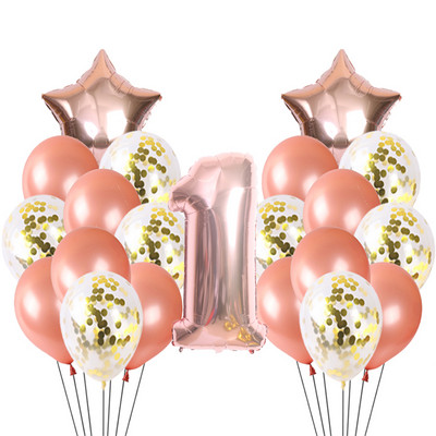 21gb zēns meitenes daudz laimes dzimšanas dienā konfeti balons rožu zelta un sudraba dzimšanas dienas svinību dekorācija hēlija balons bērnu duša