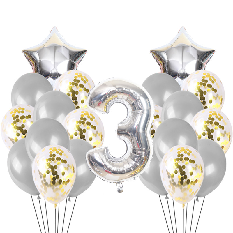 21gb zēns meitenes daudz laimes dzimšanas dienā konfeti balons rožu zelta un sudraba dzimšanas dienas svinību dekorācija hēlija balons bērnu duša